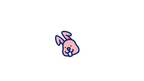 Sketchy Hand-Drawn Rabbit Head Rotating Animation