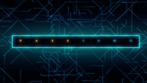 Glowing Futuristic Circuit Board Password Reveal