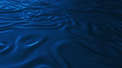 Liquid blue flowing waves, abstract video animation. 3d animation seamless loop in 4K.