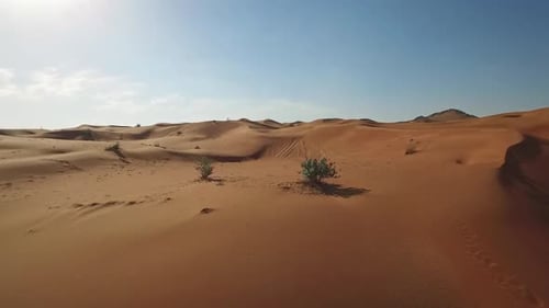 Spectacular Desert Aerial Shot with Rolling Sand Dunes in 4K