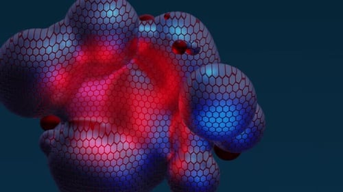 Dynamic Liquid Hexagon Mesh Blobs Background