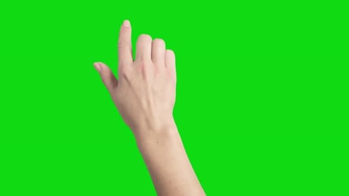 Pantalla táctil: gestos con los dedos, mano blanca femenina