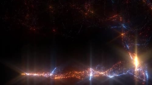 Animationshintergrund für orange leuchtende Partikel