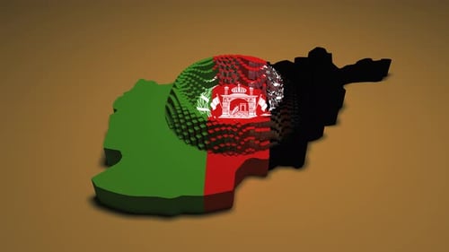 3D Afghanistan Map Reveals Flag Pixel Animation