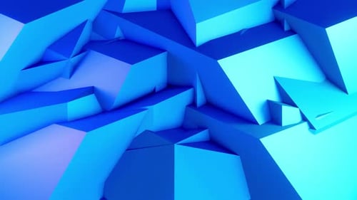 Abstract blue background from chaotic polygonal geometric shapes