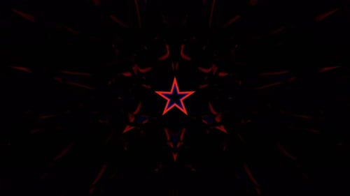 Deep Blue And Orange Bright Neon Strobe Flashing Stars Background Vj Loop In 4K