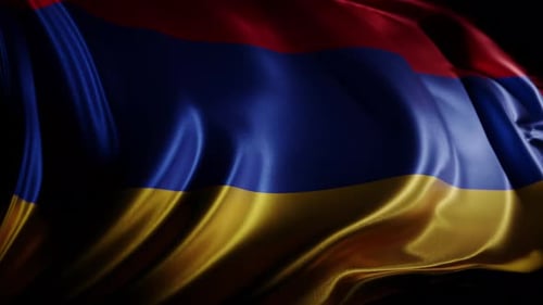 Realistic Waving Armenian National Flag