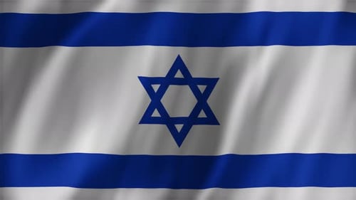 Waving Flag of Israel Seamless Loop Background