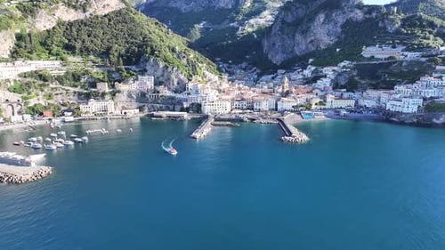 Amalfi Coast At Amalfi In Salerno Italy.