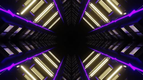 Boucle VJ VJ de carrés réfléchissants violets et jaunes à effet miroir en HD