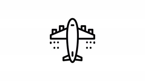 Animated Airplane Icon Traveling Flat Design