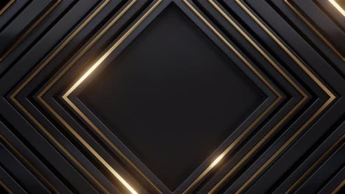 Rectangle géométrique sur fond noir doré