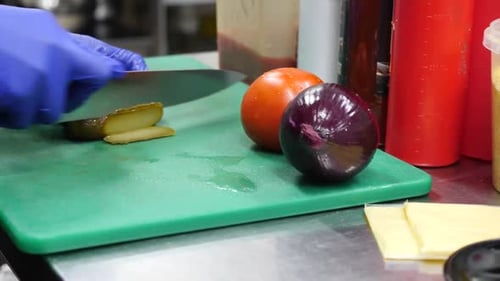 Cucumber Slices Prepared for Food Service