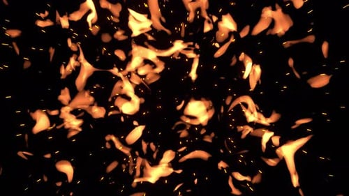 Fiery flashes effect on transparent background.