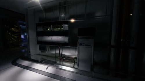 Complex Technical Environment Featuring Cable Runs and Security Hardware