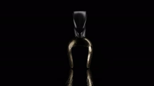 Loop Rotation Of Ancient Illyrian Helmet in Low Key Light