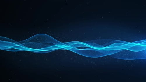 Líneas en espiral azules abstractas con puntos brillantes: micromundo o espacio ciberholográfico de alta velocidad