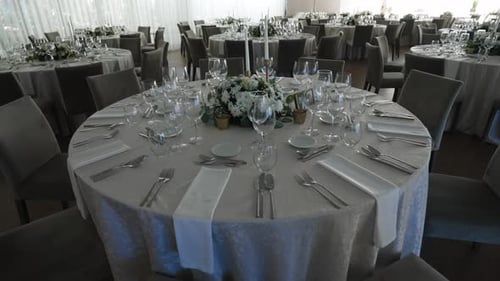 Elegant Reception Hall Ready for Wedding Celebration