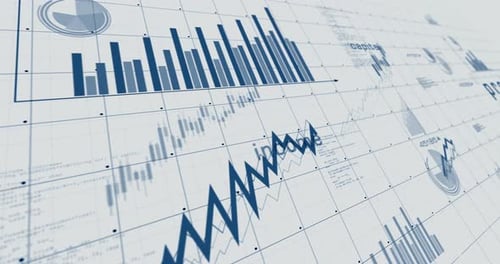 Dynamic Financial Data Charts and Graphs Digital Business Presentation