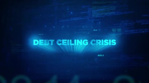 Debt Ceiling Crisis Concept Technology Futuristic Data Background