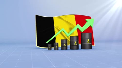 Belgium Oil Revenue And Reserves Growth With Rising Green Arrow
