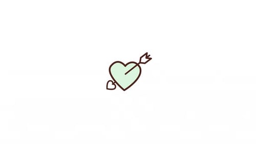Minimalist Bouncing Heart with Arrow Flat Design Animation