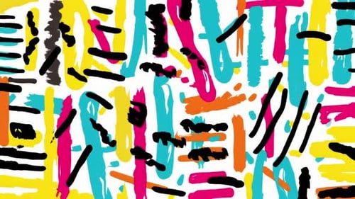 4K Cartoon Brush Stroke Abstract Loop for Motion Graphics