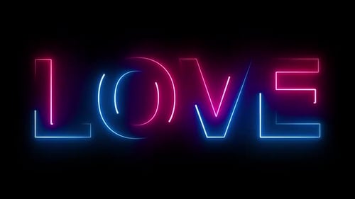 Animated Neon Love Text Reveal