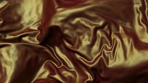 Fluid Golden Silk Fabric Background Animation