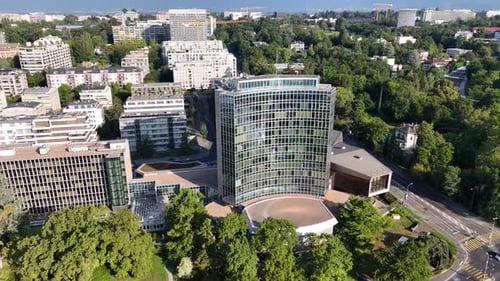 Bâtiment de l'OMPI (Organisation mondiale de la propriété intellectuelle) à Genève, Suisse