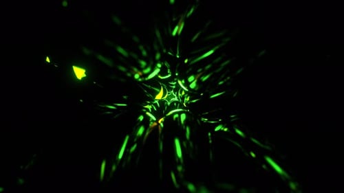 Green And Yellow Abstract Fantasy Portal Beyond Perception Background Vj Loop In 4K
