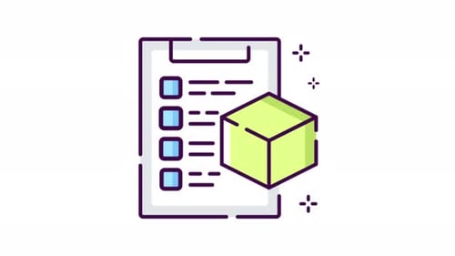 Aufgabenliste mit Green Cube Animation 2D Bewegte Grafiken 4K