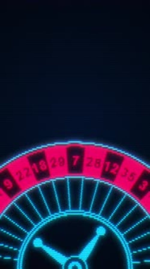 Pixel Art of Casino Roulette Rotation The Casino Wheel is Spinning Concept of Online Betting and