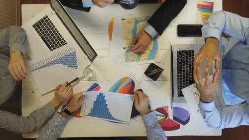 Company Boss Explaining a New Project Strategy to Employees at Corporate Meeting at Office