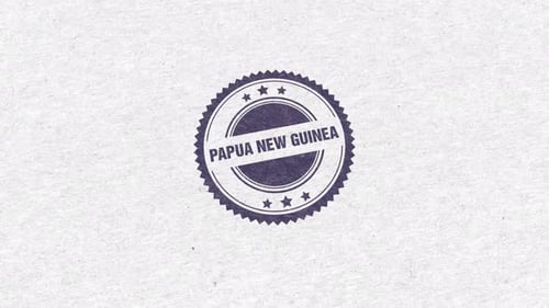 Papua New Guinea Golden Rubber Stamp