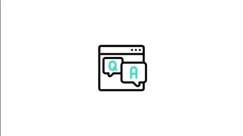 Animated Q&A Icon in Flat Design Style