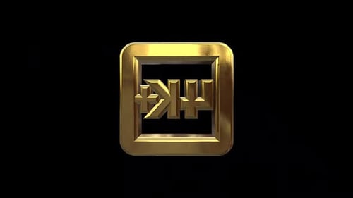 3D Golden 4K Icon Rotating Animation