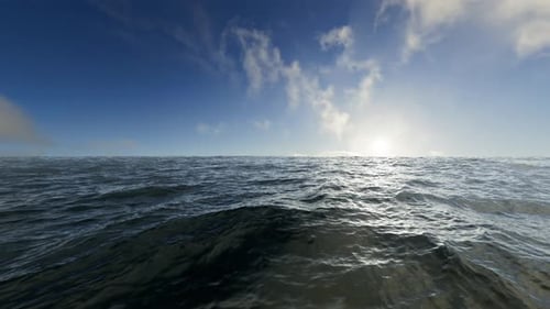 Calm Sunset Ocean Background Loop 4K 02