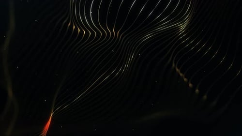 Shimmering Golden Flowing Lines Abstract Background Animation