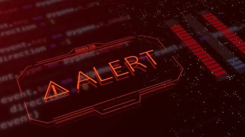 Warnung vor Hackerangriffen. Fehlerwarnung. Programmiercode.