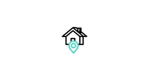 Animated Minimalist House Location Pin Icon