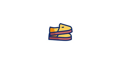 Animated Flat Design Slipper Icon
