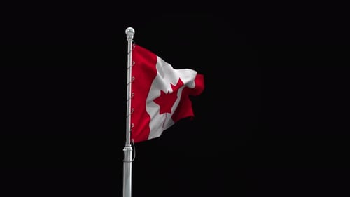 Realistic Canadian Flag Waving Animation