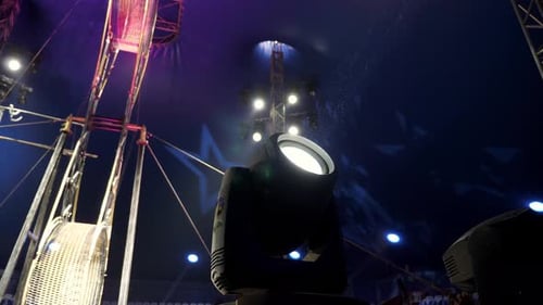 A Huge Empty Rotating Wheel of Death for Acrobats Performing in the Circus