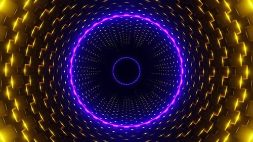 Gold With Purple Cylindrical Mechanism Background Vj Loop In HD