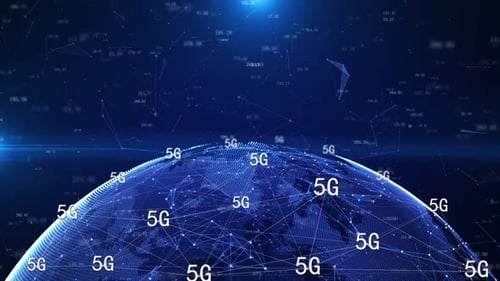 Futuristic 5G Technology Global Network Connection Animation