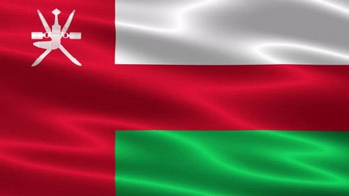 Realistic Waving Flag of Oman Loop Animation