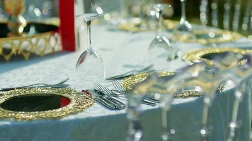 prepared table for an event.