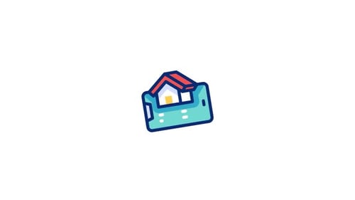 Animated House and Wallet Icon for Financial Services