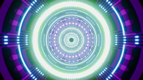 Futuristic Neon Light Tunnel Loop Animation